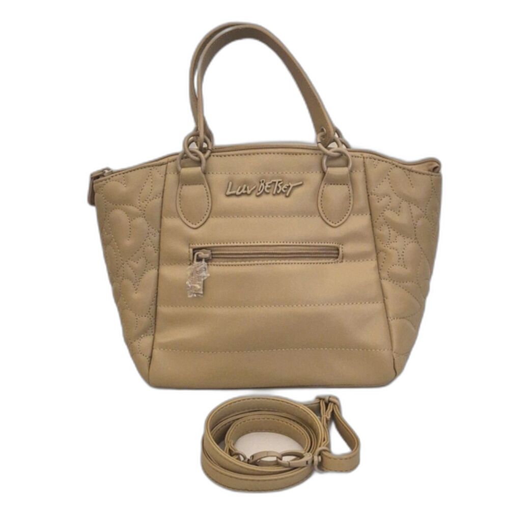 Betsey Johnson Luv Betsy Satchel Purse Crossbody Quilted Heart Faux Leather NWT